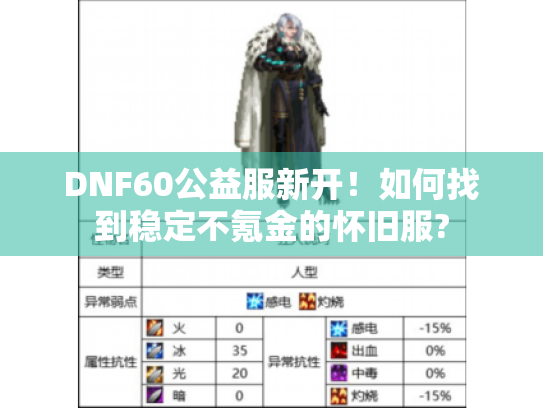 DNF60公益服新开!如何找到稳定不氪金的怀旧服? DNF60公益服新开!如何找到稳定不氪金的怀旧服?