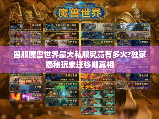 国服魔兽世界最大私服究竟有多火?独家揭秘玩家迁移潮真相