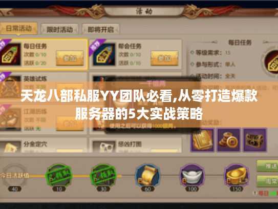 天龙八部私服YY团队必看,从零打造爆款服务器的5大实战策略 天龙八部私服YY团队必看,从零打造爆款服务器的5大实战策略
