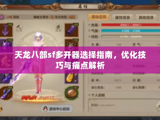 天龙八部sf多开器选择指南，优化技巧与痛点解析