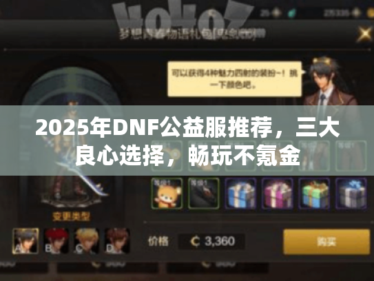 2025年DNF公益服推荐，三大良心选择，畅玩不氪金