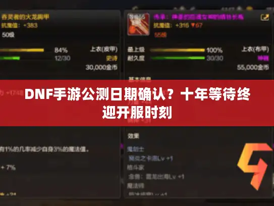 DNF手游公测日期确认？十年等待终迎开服时刻