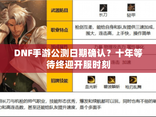 DNF手游公测日期确认？十年等待终迎开服时刻