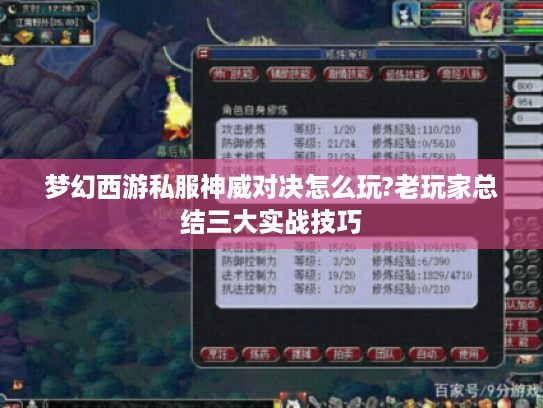 梦幻西游私服神威对决怎么玩?老玩家总结三大实战技巧 梦幻西游私服神威对决怎么玩?老玩家总结三大实战技巧