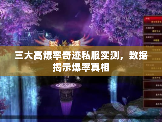 三大高爆率奇迹私服实测，数据揭示爆率真相