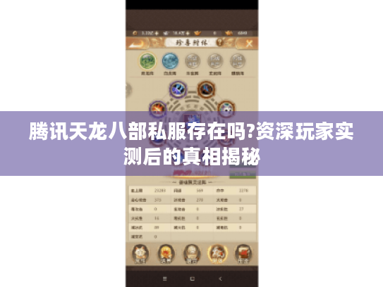腾讯天龙八部私服存在吗?资深玩家实测后的真相揭秘 腾讯天龙八部私服存在吗?资深玩家实测后的真相揭秘
