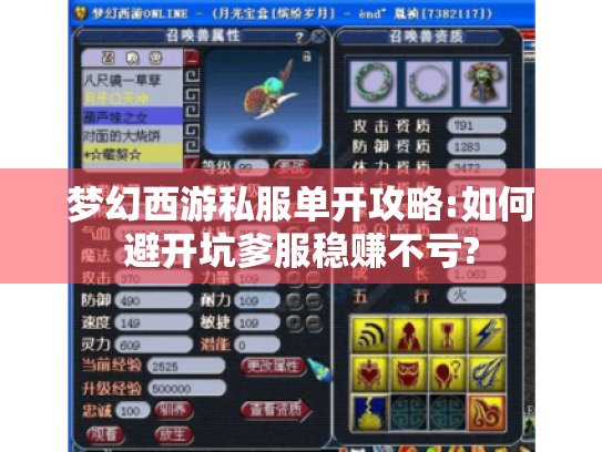 梦幻西游私服单开攻略:如何避开坑爹服稳赚不亏? 梦幻西游私服单开攻略:如何避开坑爹服稳赚不亏?