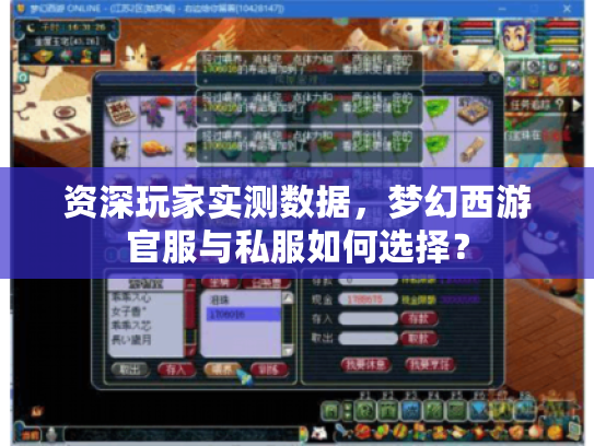 资深玩家实测数据，梦幻西游官服与私服如何选择？