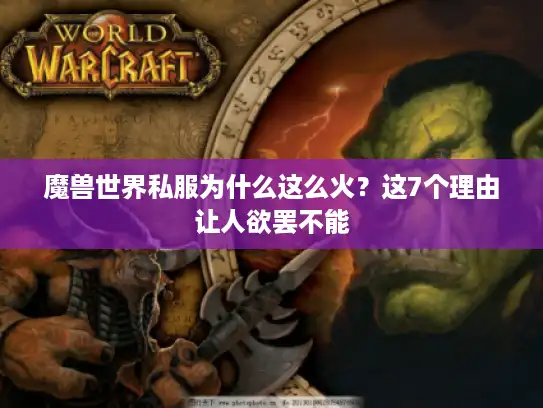 魔兽世界私服为什么这么火？这7个理由让人欲罢不能
