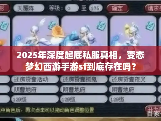 2025年深度起底私服真相，变态梦幻西游手游sf到底存在吗？