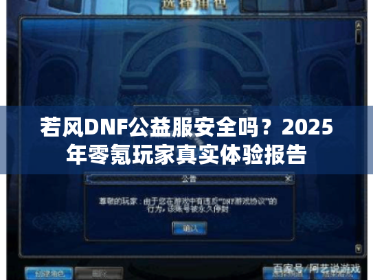 若风DNF公益服安全吗?2025年零氪玩家真实体验报告 若风DNF公益服安全吗?2025年零氪玩家真实体验报告