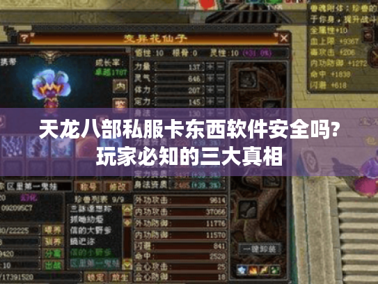 天龙八部私服卡东西软件安全吗?玩家必知的三大真相 天龙八部私服卡东西软件安全吗?玩家必知的三大真相