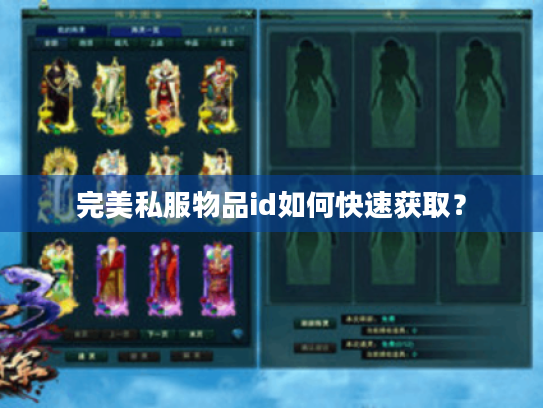 完美私服物品id如何快速获取？