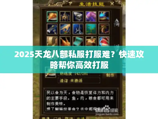 2025天龙八部私服打服难？快速攻略帮你高效打服