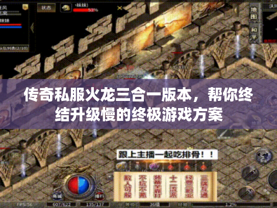 传奇私服火龙三合一版本，帮你终结升级慢的终极游戏方案
