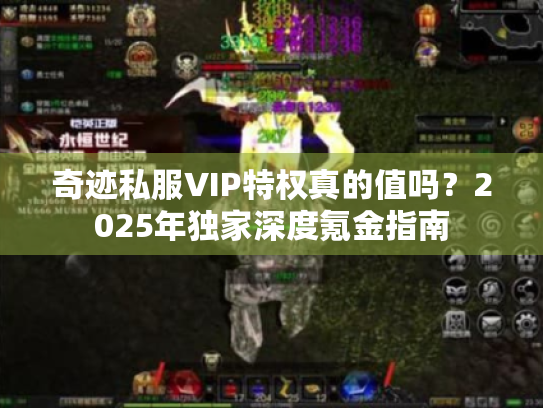 奇迹私服VIP特权真的值吗？2025年独家深度氪金指南