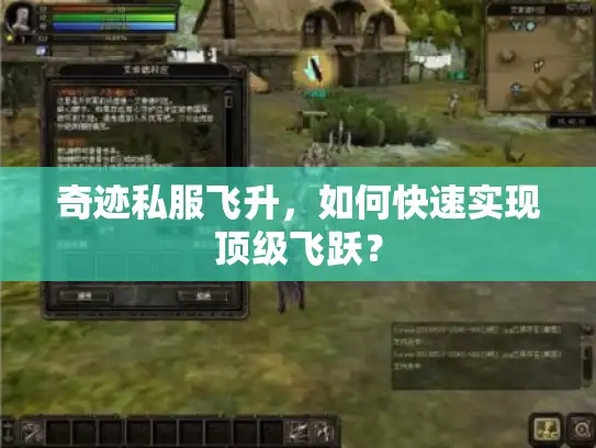 奇迹私服飞升，如何快速实现顶级飞跃？
