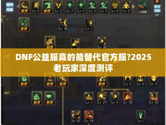 DNF公益服真的能替代官方服?2025老玩家深度测评