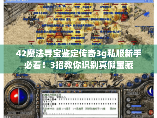 42魔法寻宝鉴定传奇3g私服新手必看！3招教你识别真假宝藏