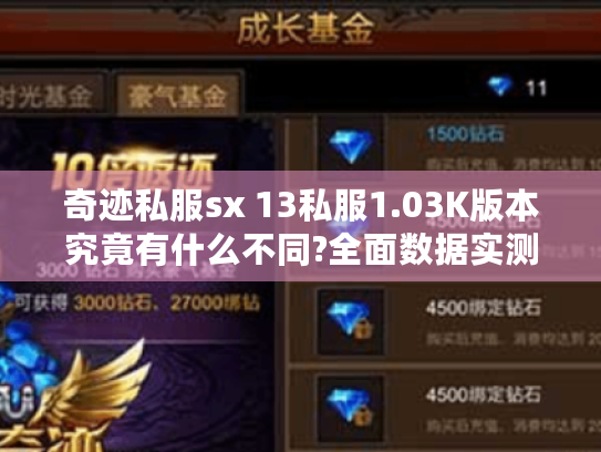 奇迹私服sx 13私服1.03K版本究竟有什么不同?全面数据实测来了！