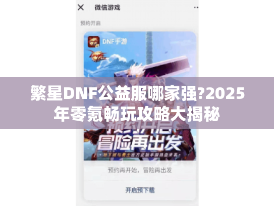 繁星DNF公益服哪家强?2025年零氪畅玩攻略大揭秘