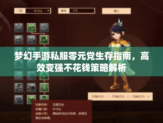 梦幻手游私服零元党生存指南,高效变强不花钱策略解析 梦幻手游私服零元党生存指南,高效变强不花钱策略解析