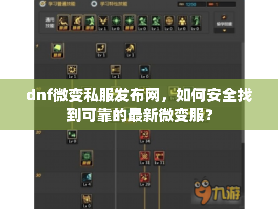 dnf微变私服发布网,如何安全找到可靠的最新微变服? dnf微变私服发布网,如何安全找到可靠的最新微变服?
