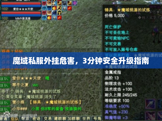 魔域私服外挂危害，3分钟安全升级指南