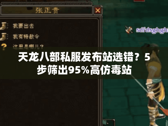 天龙八部私服发布站选错？5步筛出95%高仿毒站