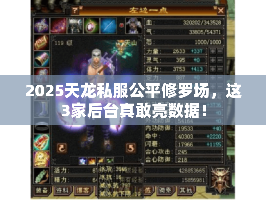 2025天龙私服公平修罗场,这3家后台真敢亮数据! 2025天龙私服公平修罗场,这3家后台真敢亮数据!