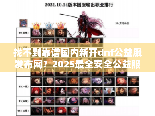 找不到靠谱国内新开dnf公益服发布网？2025最全安全公益服清单速领！