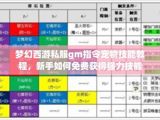 梦幻西游私服gm指令宠物技能教程，新手如何免费获得强力技能