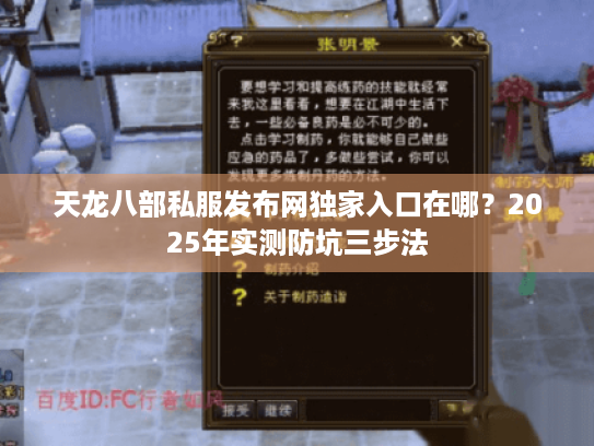 天龙八部私服发布网独家入口在哪？2025年实测防坑三步法