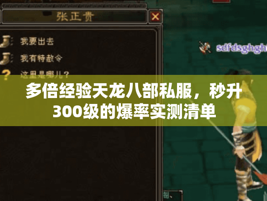 多倍经验天龙八部私服,秒升300级的爆率实测清单 多倍经验天龙八部私服,秒升300级的爆率实测清单