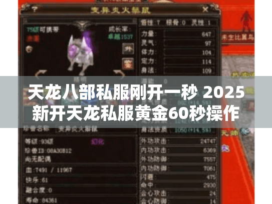 天龙八部私服刚开一秒 2025新开天龙私服黄金60秒操作实录 天龙八部私服刚开一秒 2025新开天龙私服黄金60秒操作实录