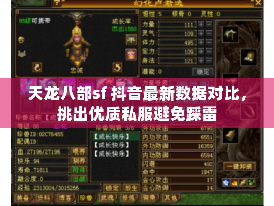 天龙八部sf 抖音最新数据对比,挑出优质私服避免踩雷 天龙八部sf 抖音最新数据对比,挑出优质私服避免踩雷