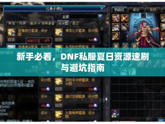 新手必看,DNF私服夏日资源速刷与避坑指南 新手必看,DNF私服夏日资源速刷与避坑指南