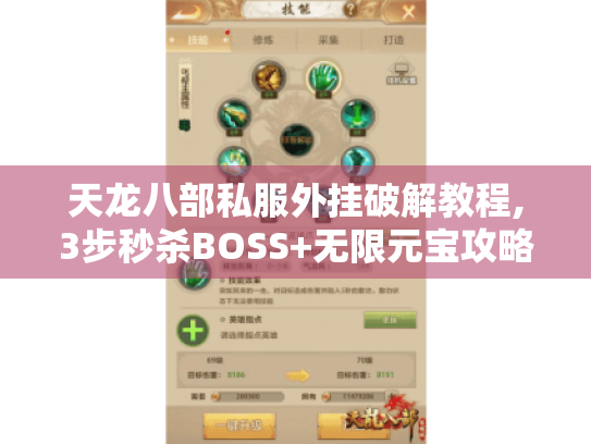 天龙八部私服外挂破解教程,3步秒杀BOSS+无限元宝攻略 天龙八部私服外挂破解教程,3步秒杀BOSS+无限元宝攻略