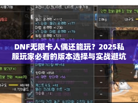 DNF无限卡人偶还能玩?2025私服玩家必看的版本选择与实战避坑指南 DNF无限卡人偶还能玩?2025私服玩家必看的版本选择与实战避坑指南