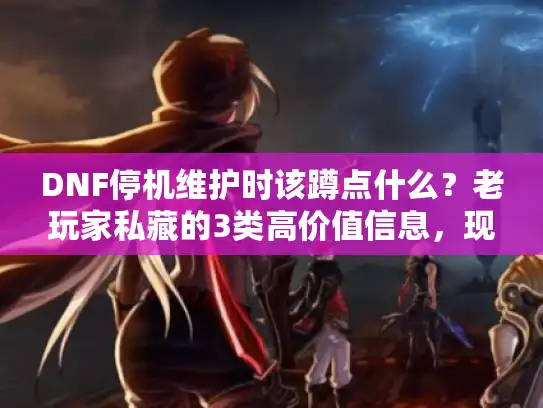 DNF停机维护时该蹲点什么？老玩家私藏的3类高价值信息，现在看还不晚