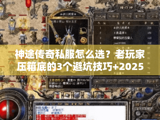 神途传奇私服怎么选?老玩家压箱底的3个避坑技巧+2025最新高人气版本清单 神途传奇私服怎么选?老玩家压箱底的3个避坑技巧+2025最新高人气版本清单