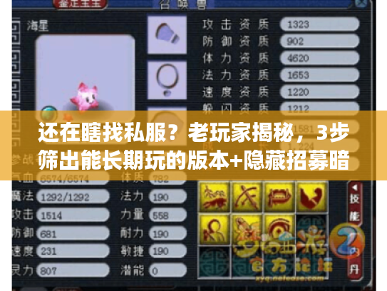 还在瞎找私服？老玩家揭秘，3步筛出能长期玩的版本+隐藏招募暗号