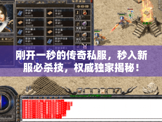 刚开一秒的传奇私服，秒入新服必杀技，权威独家揭秘！