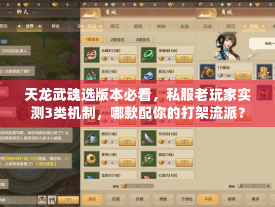 天龙武魂选版本必看,私服老玩家实测3类机制,哪款配你的打架流派? 天龙武魂选版本必看,私服老玩家实测3类机制,哪款配你的打架流派?