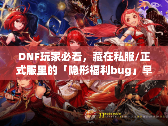 DNF玩家必看，藏在私服/正式服里的「隐形福利bug」早知道早毕业？