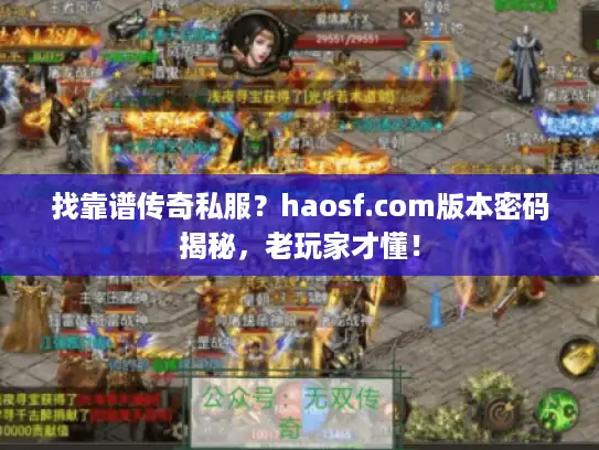 找靠谱传奇私服？haosf.com版本密码揭秘，老玩家才懂！