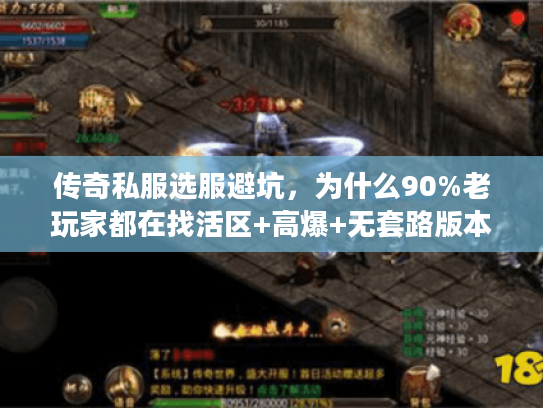 传奇私服选服避坑，为什么90%老玩家都在找活区+高爆+无套路版本？