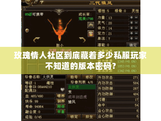 玫瑰情人社区到底藏着多少私服玩家不知道的版本密码? 玫瑰情人社区到底藏着多少私服玩家不知道的版本密码?