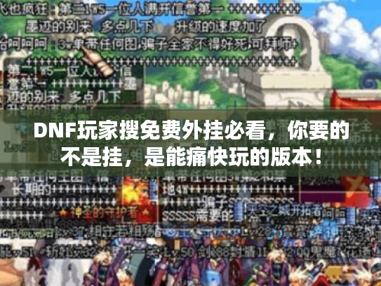 DNF玩家搜免费外挂必看，你要的不是挂，是能痛快玩的版本！