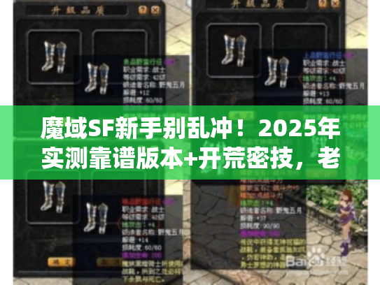 魔域SF新手别乱冲！2025年实测靠谱版本+开荒密技，老玩家帮你绕开90%的坑